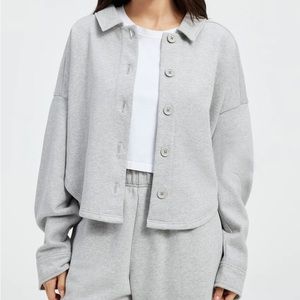 Good American Fleece Cropped Shacket